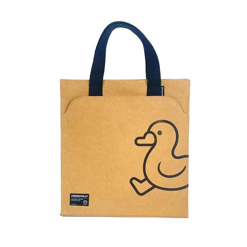 Waschbarer Kraftpapier -Tasche mit vorderem Pocke