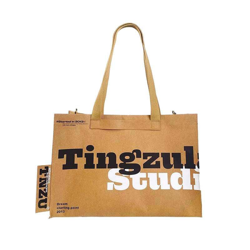 Waschbarer Kraftpapier -Tasche mit Tasche